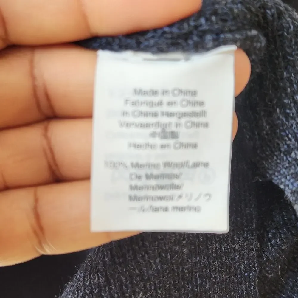 J.Crew Destination 100% Merino Wool Sweater Sz L Blue Crewneck Upscale Neutral